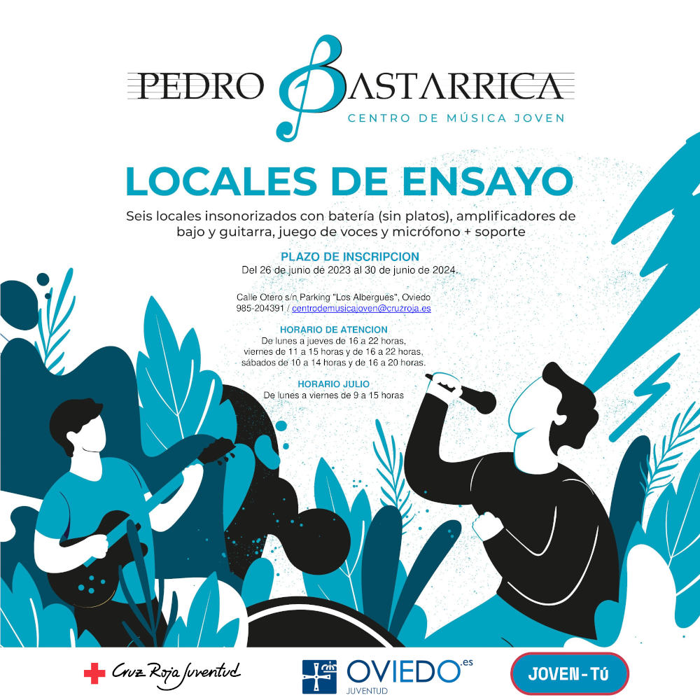Solicitudes de los locales de ensayo del Centro de Música Joven Pedro Bastarrica, curso 2023-2024