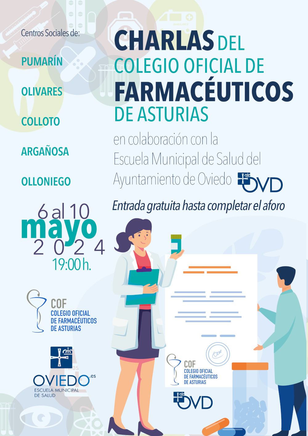 Escuela Municipal de Salud: "Cómo usar bien los medicamentos y evitar errores" (charlas Colegio Oficial de Farmacéuticos de Asturias)