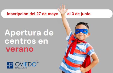 La concejalía de Educación ofertará desde el 24 de junio hasta el 6 de septiembre, 11.550 plazas en centros escolares de Oviedo